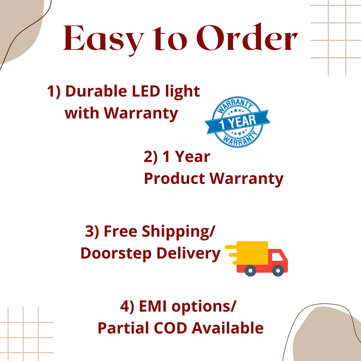 Decorative Acrylic Preassembled Pooja Temple /Mandir with Door for Home with LED Light, 2 Drawer & Cupboard
