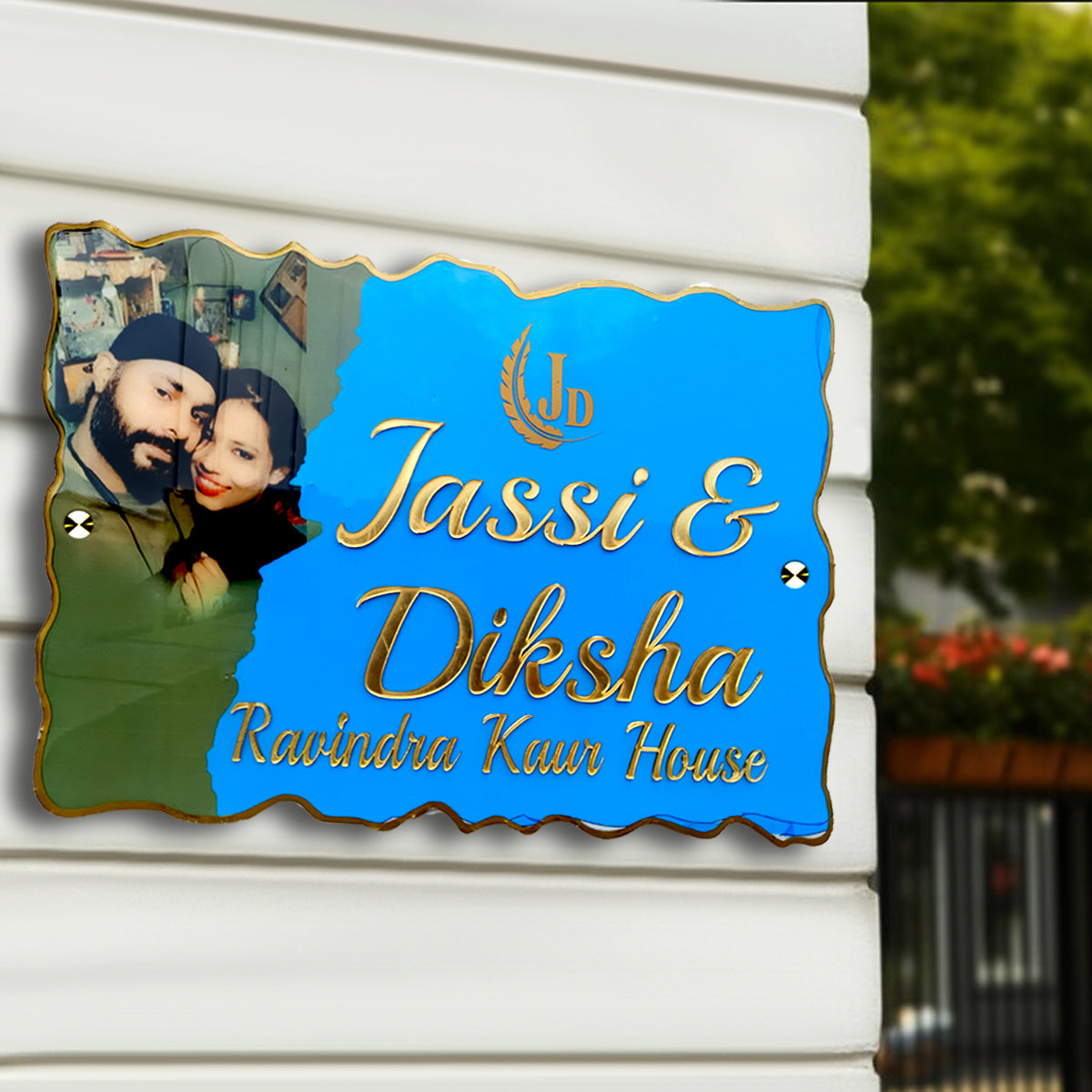 Resin & Acrylic Personalized Door Name Plate with Personalized Photo