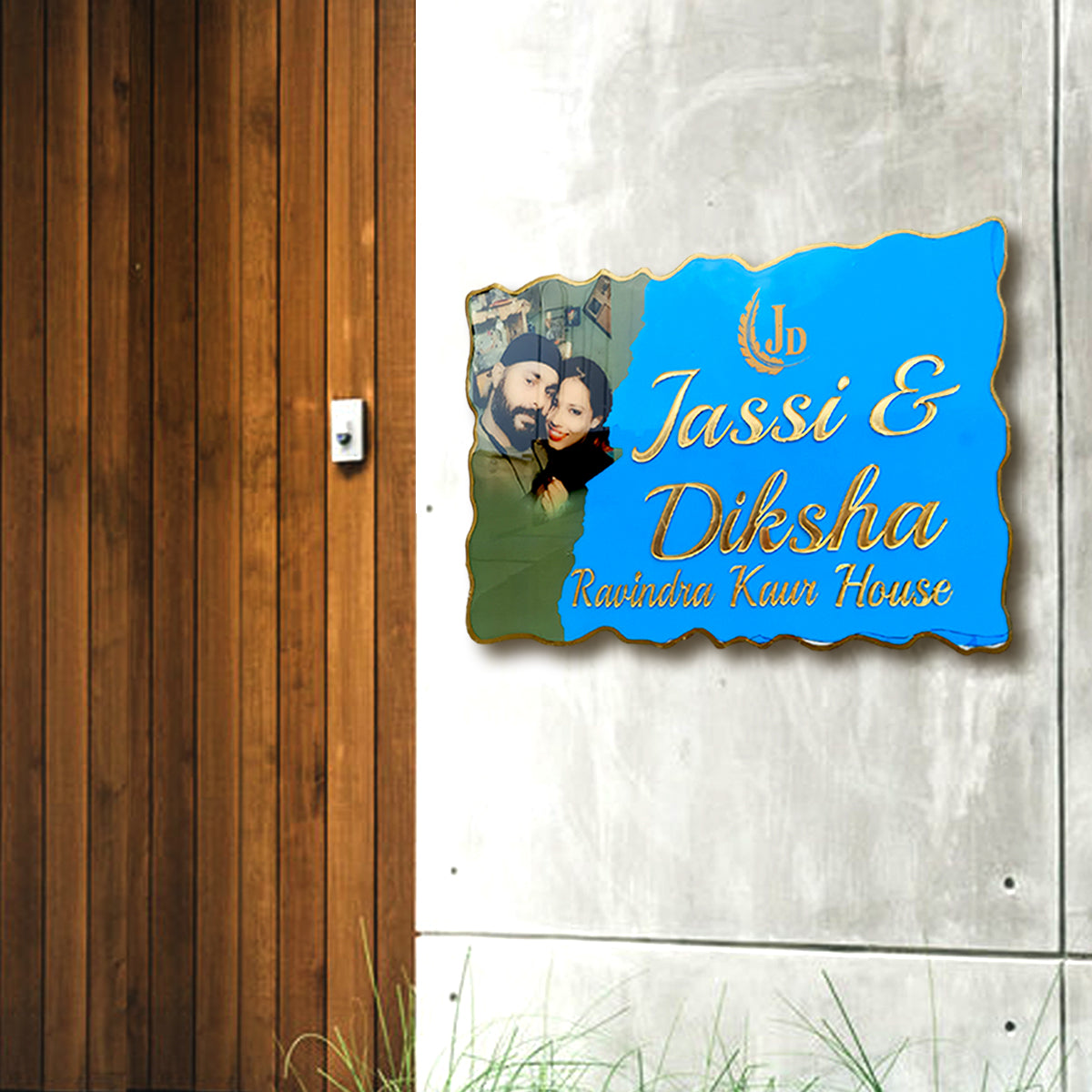 Resin & Acrylic Personalized Door Name Plate with Personalized Photo