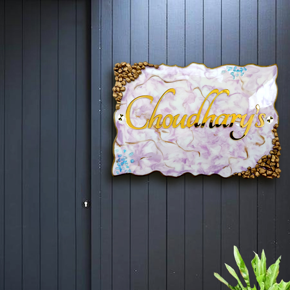 Resin & Acrylic Door Name Plate for Home Entrance (Resin Bold)