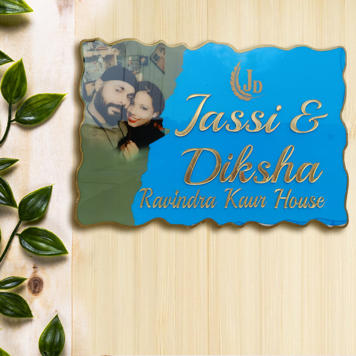 Resin & Acrylic Personalized Door Name Plate with Personalized Photo