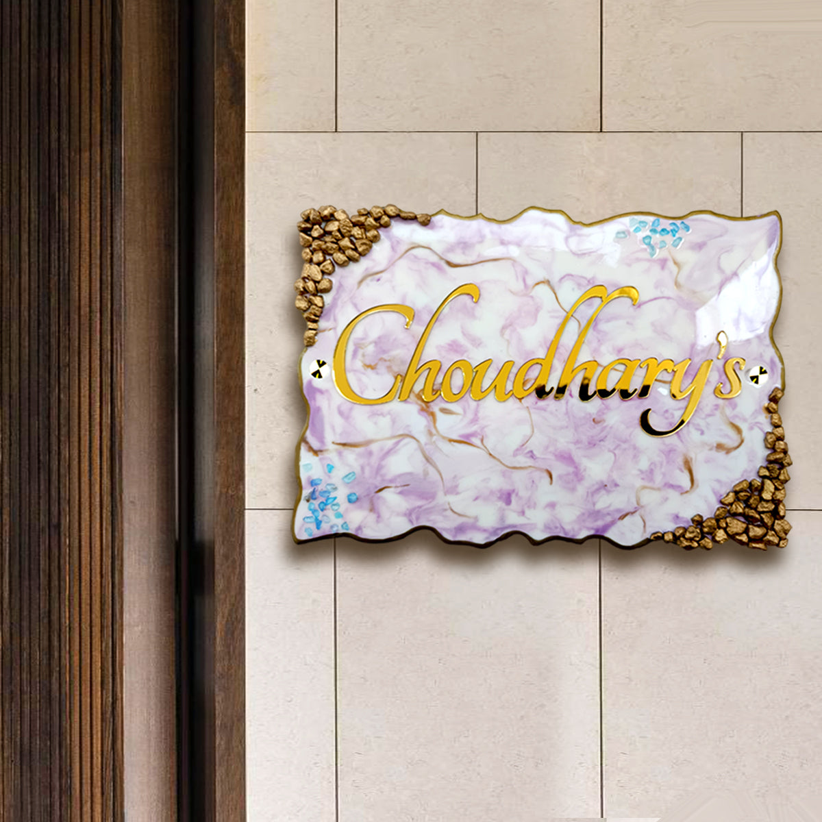 Resin & Acrylic Door Name Plate for Home Entrance (Resin Bold)